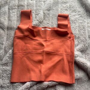 Listicle Orange Sleeveless Bustier Crop Top